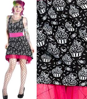 Sourpuss Cheeky Dress Pink Skull Cupcake Rockabilly Gothic Tattoo 