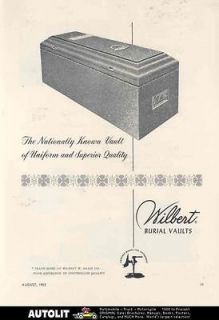 1953 Wilbert & Cheney Casket Vault Ad