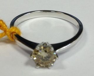 champagne diamond solitaire ring in Fine Jewelry