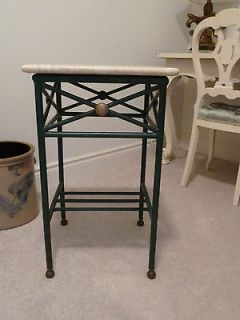 Painted Iron Side Table with Marble top
