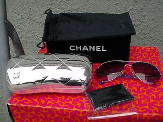 Authentic chanel sunglasses 4179 aviator silver frame new with box 