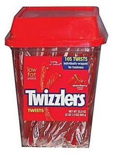 Twizzlers® Strawberry Flavored Twists Candy, 2LB   105 Pieces/Tub 