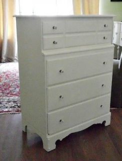 White Cottage Chic Tall Chest of Drawers, Dresser