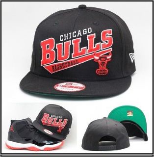 New Era Chicago Bulls Snapback Hat Black / Red / White