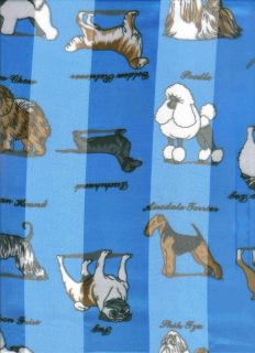 Light Blue White Pug Boxer Airdale Chow Poodle Dachshund Dog Scarf