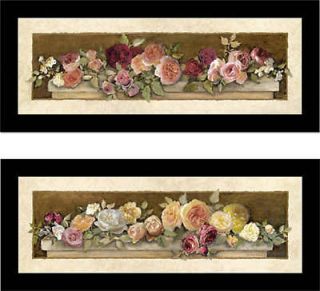 MANTLE OF ROSES Floral art FRAMED SET   Charlene Olson