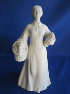 Hansen Classics of Sandy Utah Ceramic Woman Figurine w Basket and 