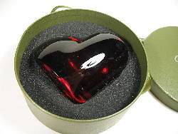 CHRISTOFLE RED CRYSTAL PAPERWEIGHT VALENTINES DAY