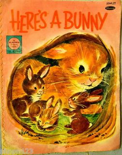   BUNNY CHILDRENS VINTAGE 1970 CLOTH PLAYPEN PICTURE BOOK FINGER PLAY