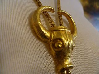 Lalaounis Animal Heads Collection 18K Gold Bulls Head Necklace
