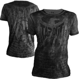 Tapout Mens Worldwide Eagle UFC MMA Cage Fighter tee Black Grey New