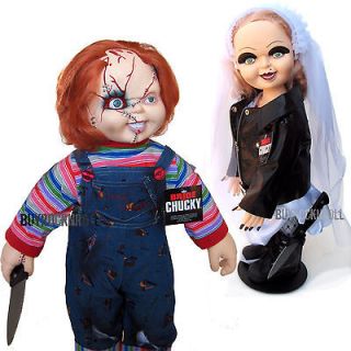 Bride of Chucky 26 CHUCKY & TIFFANY Horror Plush Doll Set (Childs 