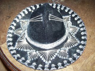 Child Size Vintage Pigalle Sombrero Hat Costume Black