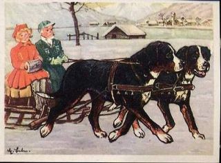 GREATER SWISS MOUNTAIN DOG GERMAN COLLECTIBLE CARD 1952