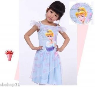   Princess CINDERELLA COSTUME Girls/Toddler Party Dresses Blue 3T 7T
