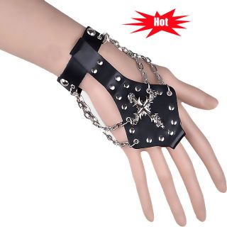   Rock T Bold Strap Finger Bracelets & Chokers Wristband Ring 6 Styles