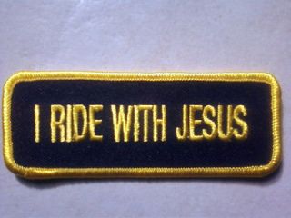 RIDE WITH JESUS Christian Patch Leather Jacket Sleeve Vest Hat 