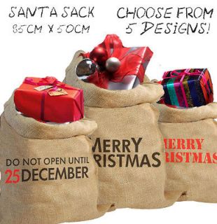   Inspired Hessian Christmas/Sant​a Sack   Stocking, Five Designs