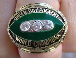 1967 SUPER BOWL CHAMPIONSHIP RING GREEN BAY PACKERS JERSEY GEMS
