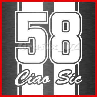 Marco Simoncelli Ciao Sic 58 Sticker decal MotoGP Honda Gresini 