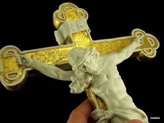 Unique Home Wall Gold Leaf Crucifix Marble Chapel Cross Catholic Gift 