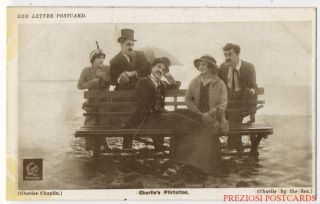   in BY THE SEA Charlies Flirtation. Red Letter Photo Card ca1915