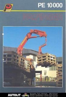 1989 Palfinger Kran PE10000 Crane Truck Sales Brochure