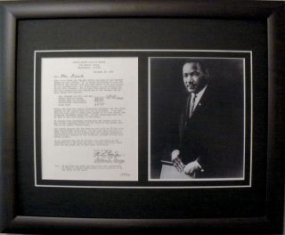 Martin Luther King 1954 Signed Church Letter Framed