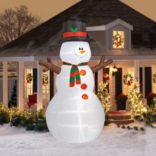 12 FT CHRISTMAS LIGHTED SNOWMAN HOLIDAY YARD INFLATABLE BLOW UP NEW