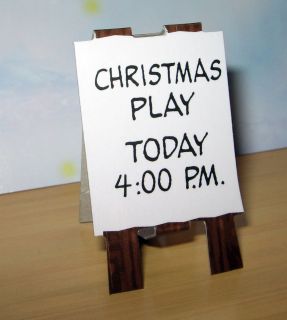   Brown Christmas Play Today 400pm Nativity Manger Cardboard Sign