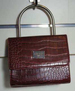 Small EDINA RONAY Burgandy Snakeskin Effect Cute Handbag / Clutch Bag
