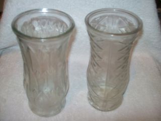 Lot Of 2 Clear Glass Vases By EO Brody Co. Cleveland,OH