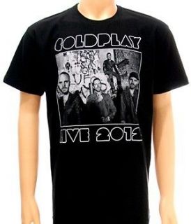 Coldplay Alternative Rock Band Black Men T shirt Sz L Black