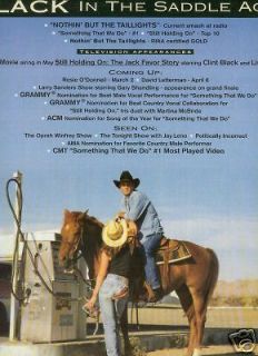 CLINT BLACK Relaxed 1998 PROMO AD Black In The Saddle