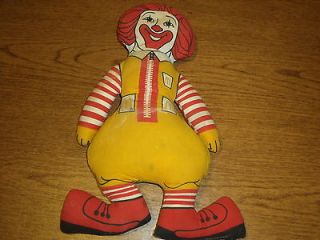 Vintage, Collectible Ronald McDonald Frabic Clown doll