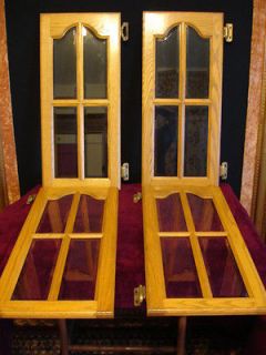 Solid Oak Beveled Edge Glass Panel Kitchen Doors