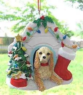 NEW* COCKER SPANIEL BUFF Dog House Christmas Ornament