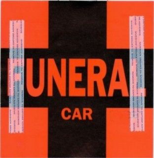   FUNERAL HOME PROCESSION SIGN HEARSE COACH CEMETERY LIMO CAR FLAG