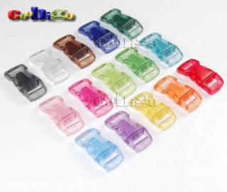 Clear Colorful 3/8 Curved Side Release Buckles For Paracord Bracelet 