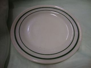   Anchor Hocking Anchor Ware Green Double Stripe Restaurant 5 1/2 Plate