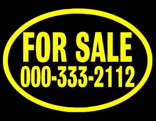 FOR SALE VINYL WINDOW DECAL YELLOW 7X10 AUTO TRUCK CAR