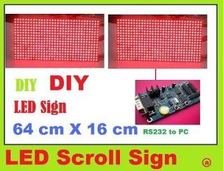 DIY LED Display board Sign dot matrix programmable 64cm length kit Red 