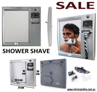 SHOWER SHAVE Shower shaving mirror with Anti fog, Clock & Light