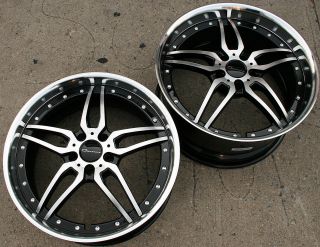   L2 20 BLACK RIMS WHEELS G35 G37 STAGGERED/ 20 X 8.5/10 5H +35