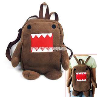 Domo Kun Figure Cartoon Backpack Soft Shoulder School Bag Brown Plush 