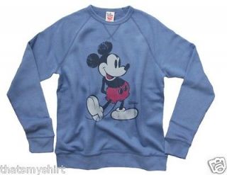 New Junk Food Mens Disney Mickey Mouse Vintage Inspired Crew Neck 