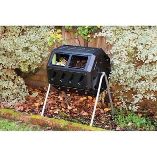 Cubic Foot 2 Chamber Tumbling Spining Composter Bin Lawn Garden NEW
