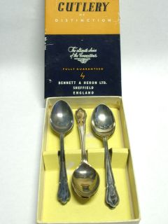 Set of 6, Vintage, Bennett & Heron Tea Spoons • EPNS A1 Silver 