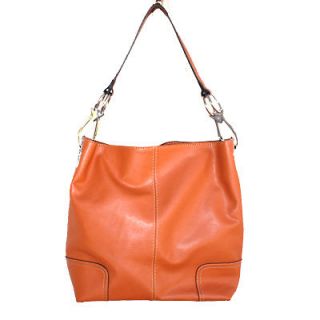 Large Tall LT Orange TOSCA Shoulder Hobo Handbag Italy