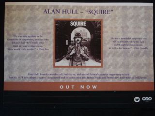ALAN HULL / LINDISFARNE   HALF PAGE ADVERT FROM UK MUSIC MAGAZINE 